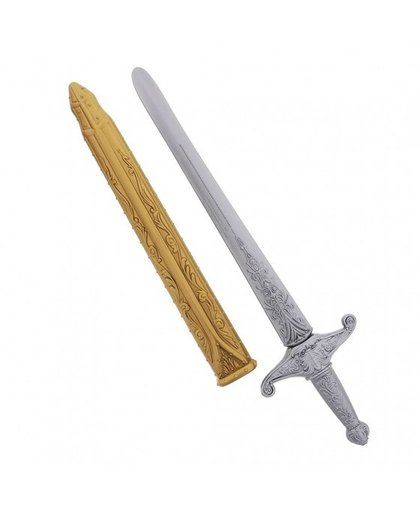 Johntoy Knight zwaard met schede zilver/goud 60 cm