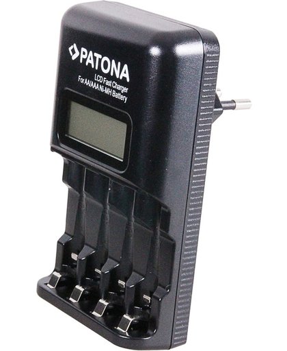 PATONA Fast Charger for AA/AAA rechargeable battery packs LCD-Display