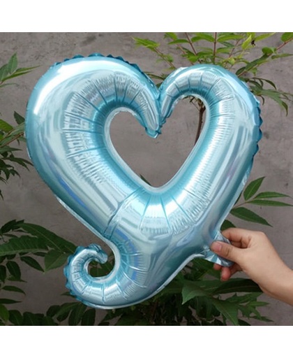 45 cm donker-blauwe open hartvormige folie ballon van hoge kwaliteit
