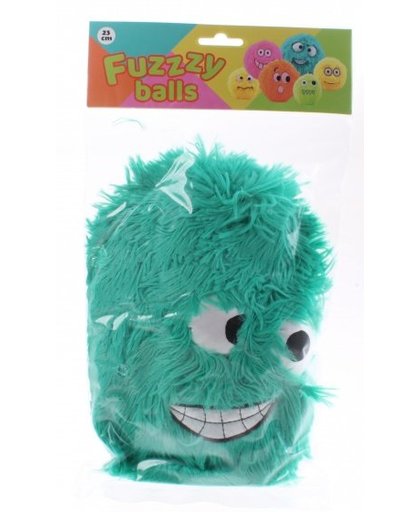 Johntoy Fuzzybal met gezichtje pluche groen 25 cm