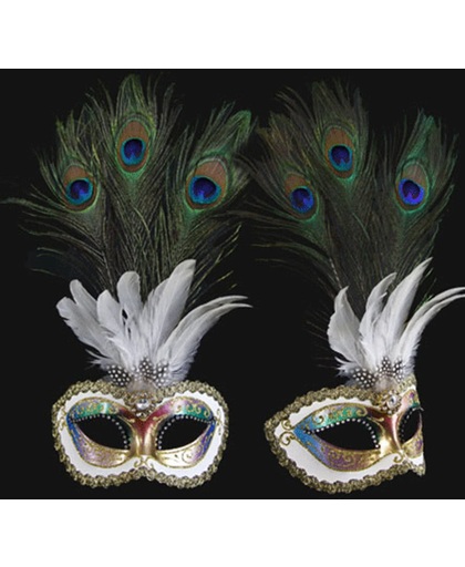 Venetiaans pauwveren oogmasker gekleurd