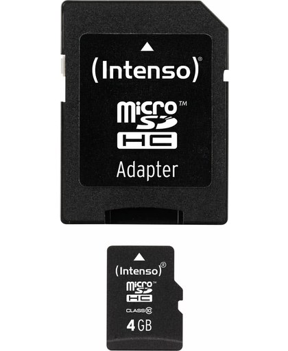 Intenso 4GB Micro SDHC 4GB Micro SDHC Klasse 10 flashgeheugen