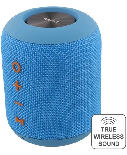 STREETZ CM758, Waterdichte Bluetooth-luidspreker, stofontwerp, TWS, 2x5W, IPX5, Bluetooth 4.2, Blauw