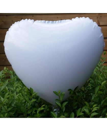 45 cm witte hartballon folie ballon van hoge kwaliteit