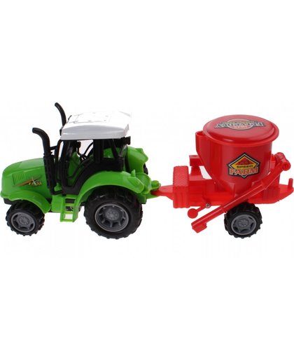 Gearbox tractor met voedersilo 30 cm groen/rood