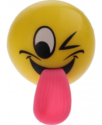 Eddy Toys stuiterbal emoji met licht 6 cm knipoog
