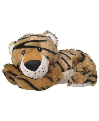 Welliebellies opwarmknuffel tijger 30 cm bruin