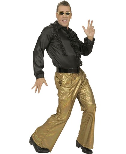 Goudkleurige glitter disco broek voor mannen - Verkleedkleding - Maat XL