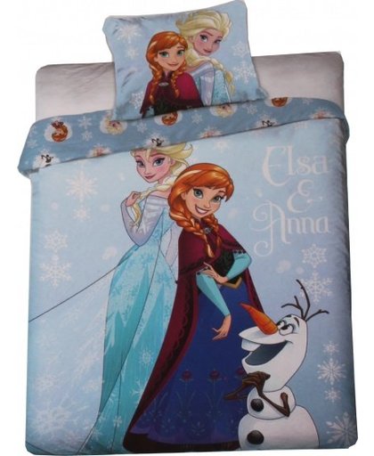 Disney dekbedovertrek Frozen Elsa en Anna 140x200cm lichtblauw