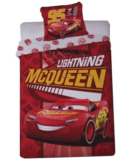 Disney dekbedovertrek Cars Lightning McQueen 140x200cm rood
