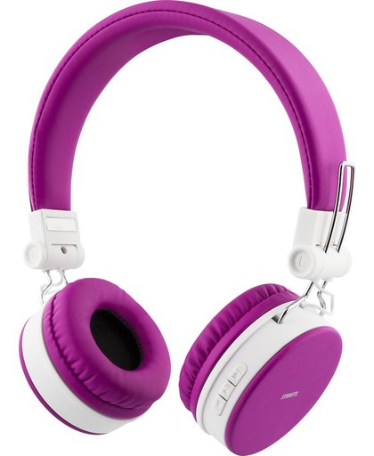 STREETZ HL-425 Draadloze opvouwbare Bluetooth On-ear hoofdtelefoon met microfoon en tot 22 uur speeltijd Roze-Wit (Pink)