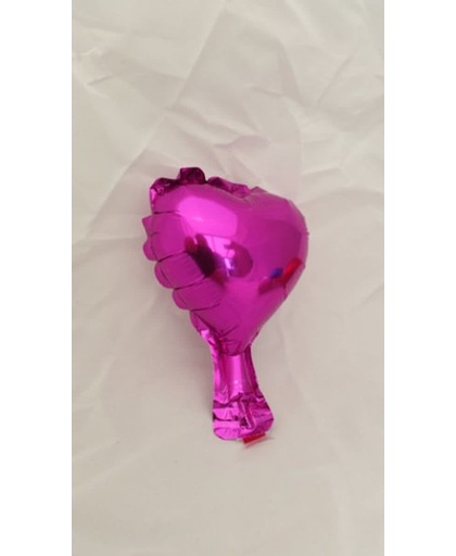 10 stuks zelfsluitende folie hartballonnetjes 10 cm lichter paars