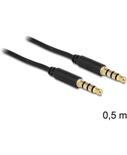 DeLOCK 3.5mm - 3.5mm, 0.5m 0.5m 3.5mm 3.5mm Zwart audio kabel