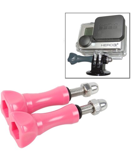 TMC-HR171 Plastic 5.5cm Duim schroeven voor GoPro Hero 4 / 3+ / 3 /2 camera's, pakket van 2 (roze)