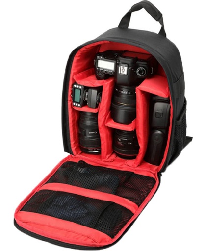 Tigernu hoogwaardige camera tas / rugzak rood - Zorgeloos op pad - Bescherm uw (spiegelreflex) camera!