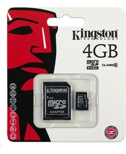 Kingston Micro SD kaart 4 GB Class 10-Kingston Micro SD kaart 4 GB