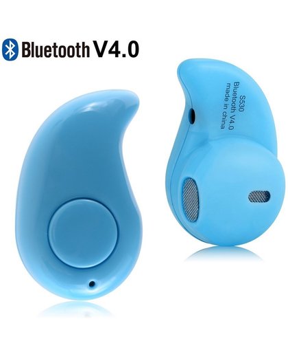 Draadloze Mini Bluetooth Headset, In-Ear Oordopje, Bluetooth 4.0, Draadloos telefoneren, Muziek luisteren. Sporten. Geschikt voor iPhone, Samsung, LG, HTC, Nokia & elk andere Smartphone | kleur blauw
