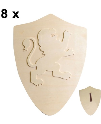 8 Ridder Schilden van Hout - 40 x 30 cm