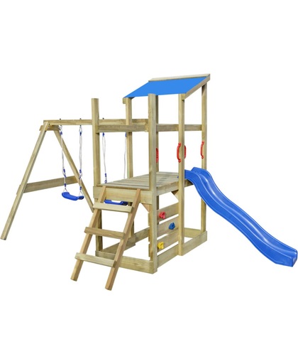 vidaXL Speeltoestel met ladders, glijbaan en schommels 400 x 226 x 235 cm hout