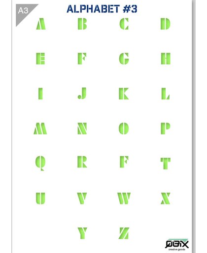 Alfabet Sjabloon Hoofdletters - Karton Stencil - A3 42 x 29,7 cm - Letters zijn +- 2cm hoog