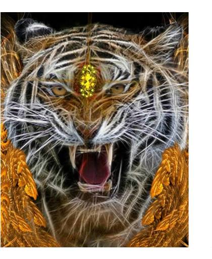Krachtige tijger - Diamond Painting