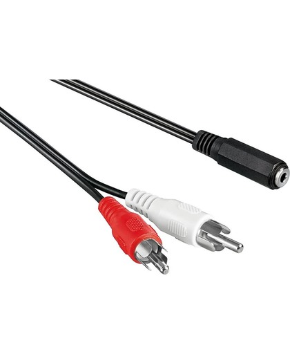 Adapter kabel Tulp stereo 2RCA mannelijk - 3,5mm mini Jack vrouwelijk - 1,5 meter