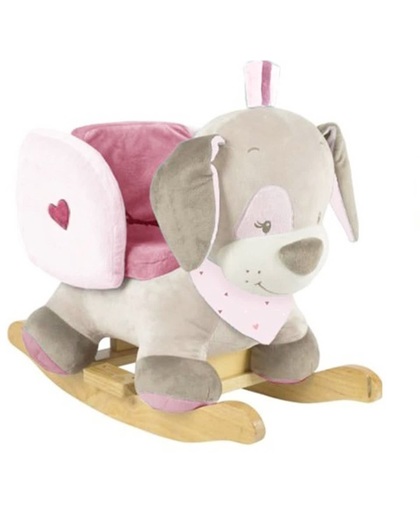 Nattou hobbelpaard roze hond