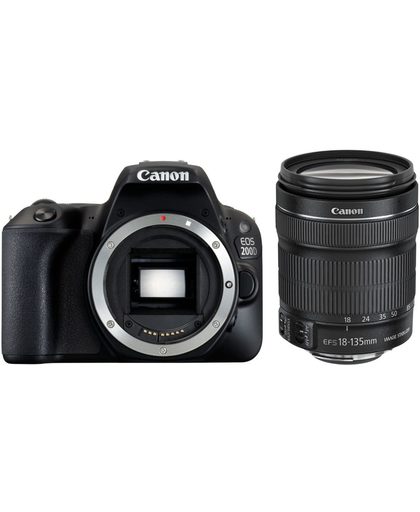 Canon EOS 200D + EF-S 18-135/F3.5-5.6 IS STM SLR camerakit 24.2MP CMOS 6000 x 4000Pixels Zwart