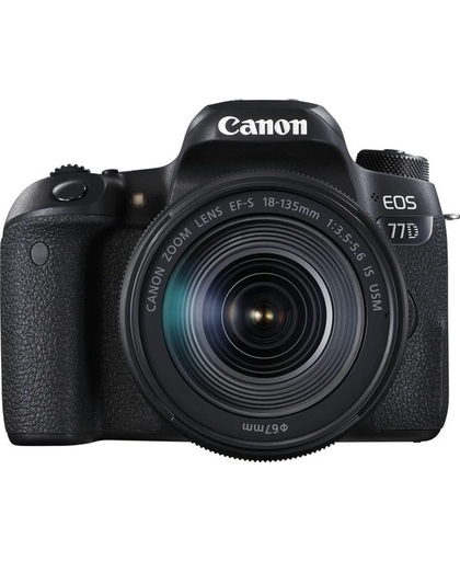 Canon EOS 77D + EF-S 18-135mm 3.5-5.6 IS USM SLR camerakit 24.2MP CMOS 6000 x 4000Pixels Zwart