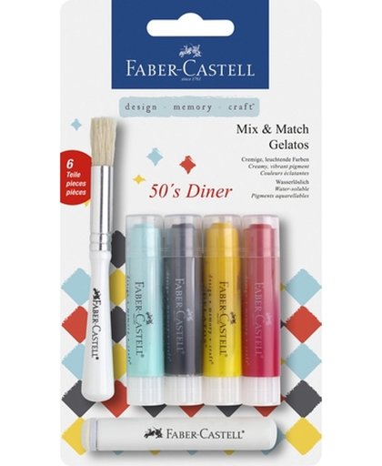 Gelatos aquarelkrijt Faber-Castell 4 kleuren 50's Diner