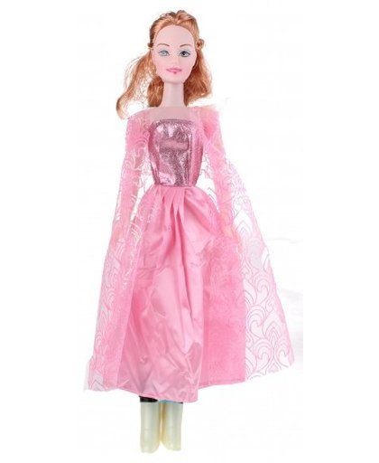 Eddy Toys tienerpop prinses roze/lichtbruin45 cm