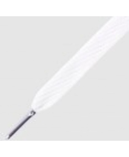Mr Lacy Flatties - Witte veter met metalen, zilverkleurige tip (130 cm)