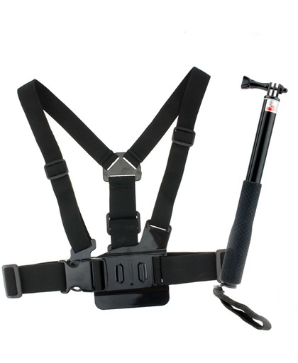 Captec - GoPro Accessoire Set - Set Pro 1 - GoPro Chest mount harness en GoPro Stick - Gopro Hero 5 Accesoires - Hero 6
