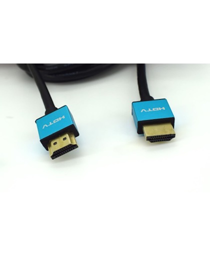 Ultra HD - HDMI naar HDMI 19Pin Kabel met lengte 1,5 meter  - Versie 2.0 High Speed - Zwart en Licht Blauw