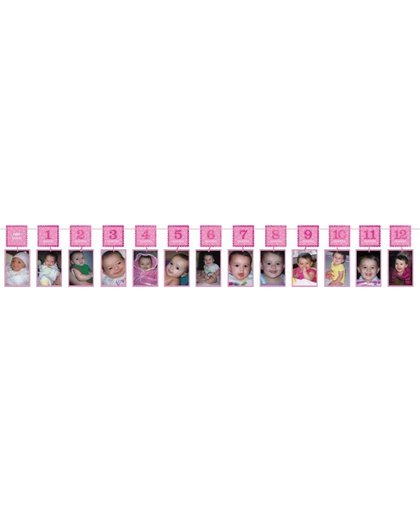 Amscan verjaardagsslinger met foto's meisje 365 cm roze