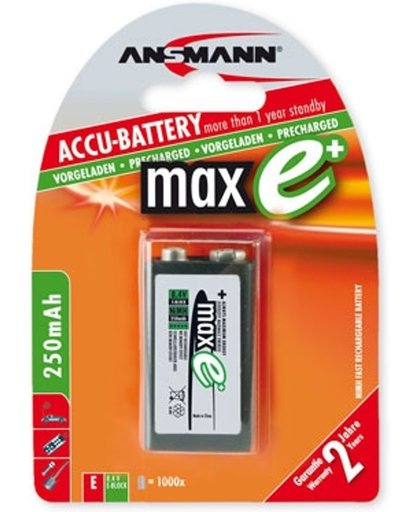 Ansmann 9V maxE Batterij - 1 stuk - 270 mAh