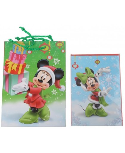 Disney Minnie Mouse cadeautas en wenskaart 24 x 17 cm