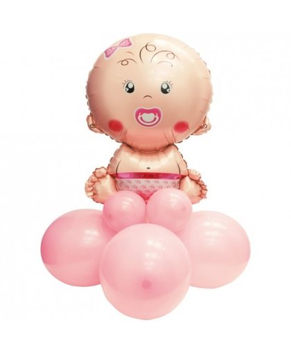 Pegaso ballonnen set baby meisje 90 cm roze