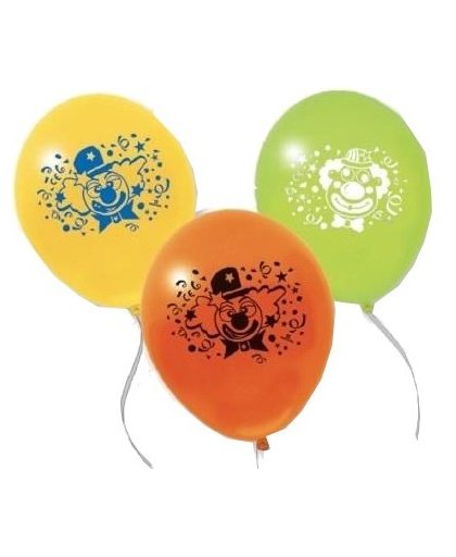 Pegaso ballonnen clown met confetti 10 stuks