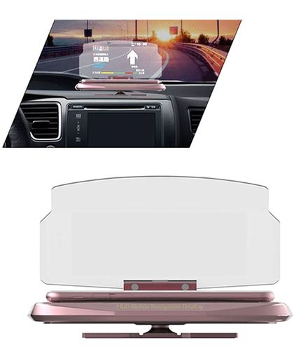HUD – Head up display – snelheid op autoraam – voorruit projectie auto dashboard – snelheid alarmering – Vergroot je veiligheid in de auto en houd je ogen op de weg - Kleur Roze