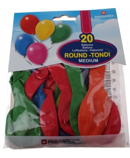 Pegaso ballonnen 28 cm gekleurd 20 stuks