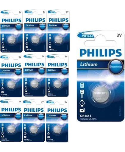10 Stuks - Philips CR1616 3v lithium knoopcelbatterij