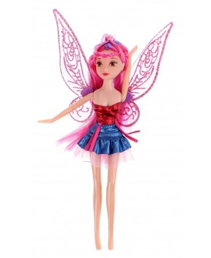 Toi Toys tienerpop Butterfly Fairy met vleugels 22 cm rood/blauw