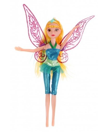 Toi Toys tienerpop Butterfly Fairy met vleugels 22 cm blauw