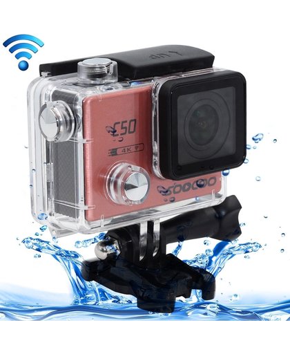 SOOCOO C50 4K HD 2 inch LCD Screen 12MP WiFi Sport Action Camera Camcorder met Waterdicht hoesje, 170 Degrees Wide Angle Lens, Support 64GB Micro SD Card, HDMI Output(roze)