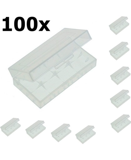 100 Stuks - Transportbox voor 18650 Batterijen