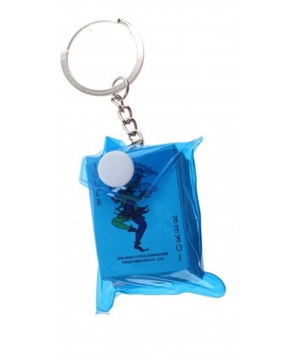 Toi Toys sleutelhanger tasje met kaartenset 5 cm blauw