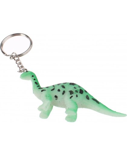 Toi Toys sleutelhanger dinosaurus groen met stippen 9 cm