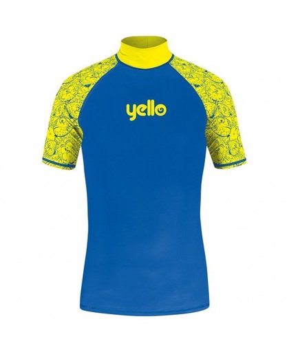 Yello UV werend shirt blowfish jongens blauw/geel maat XS