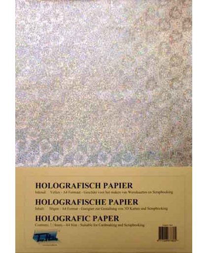 Holografisch A4 Papier - Hartjes - 21 x 29,7cm - 50 Vellen - Voor het maken van prachtige kaarten, scrapbook of andere creatieve objecten